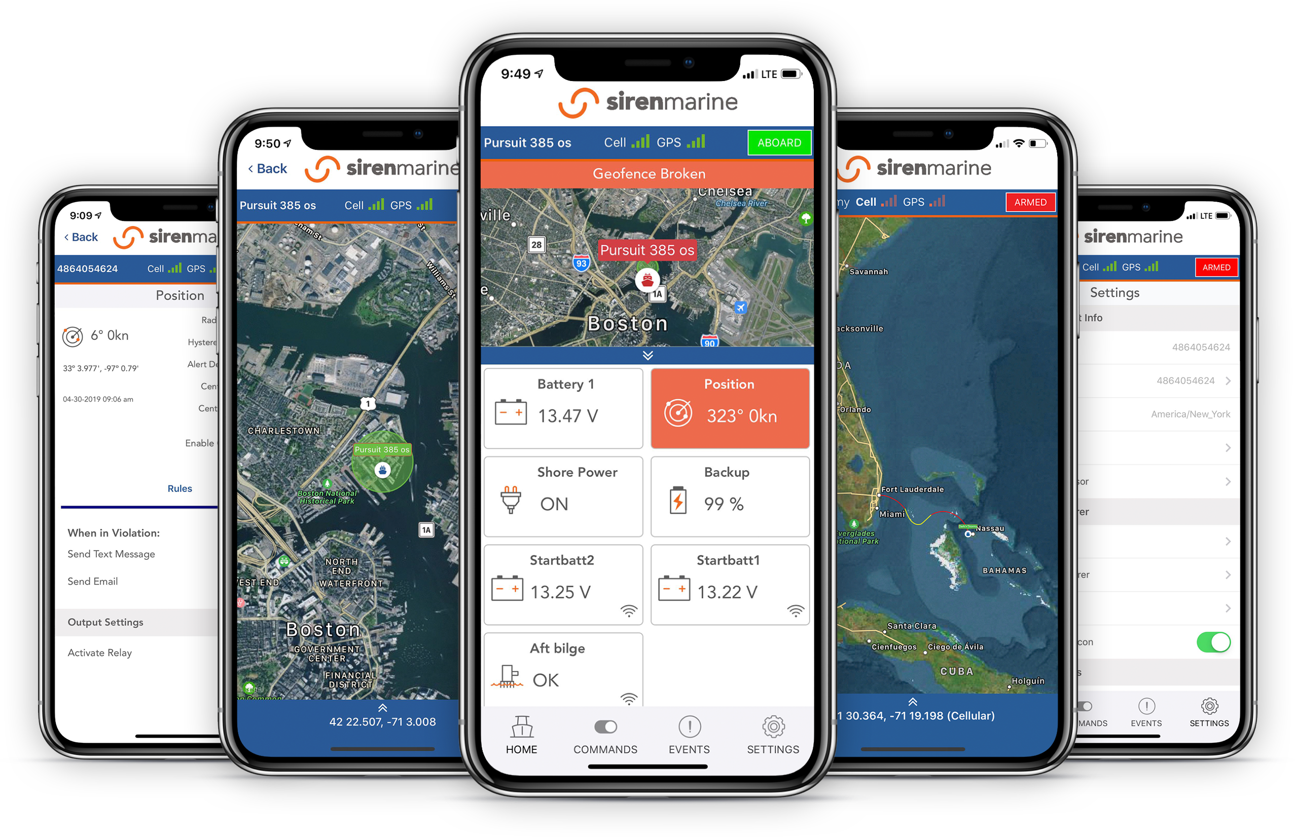 Siren Marine Large Callout of their mobile application