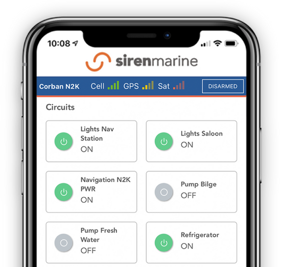 Siren App allows you to control your boat remotely from an easy to use app interface